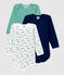 Lot de 3 bodies manches longues bébé en coton variante 1